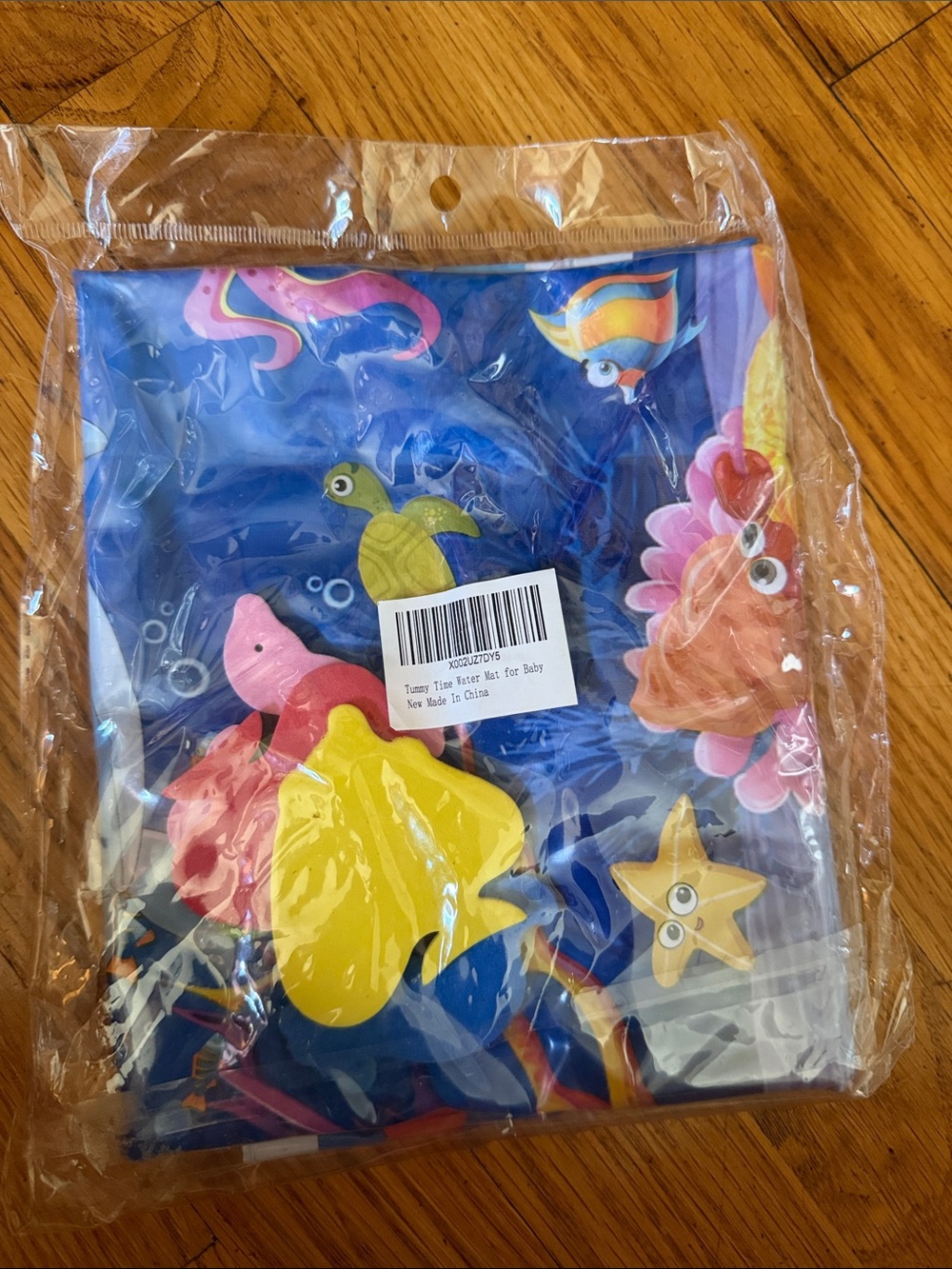 Ocean Baby Bath Toy Set — Bright Blue with Yellow & Pink Sea Creatures